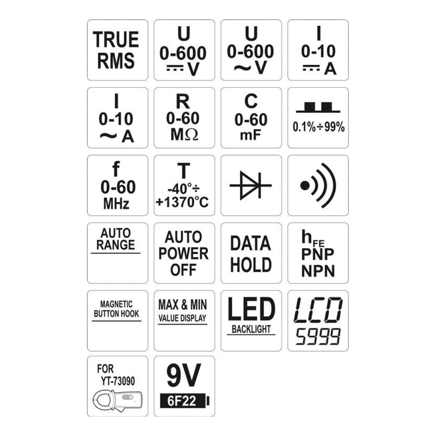 Ψηφιακό πολύμετρο YATO-73085