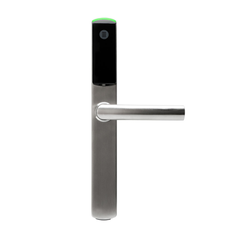 Ηλεκτρονική κλειδαριά, Omnitec Slim, κάρτα RFID, κινητό, μηχανικός κύλινδρος, inox, ασημί