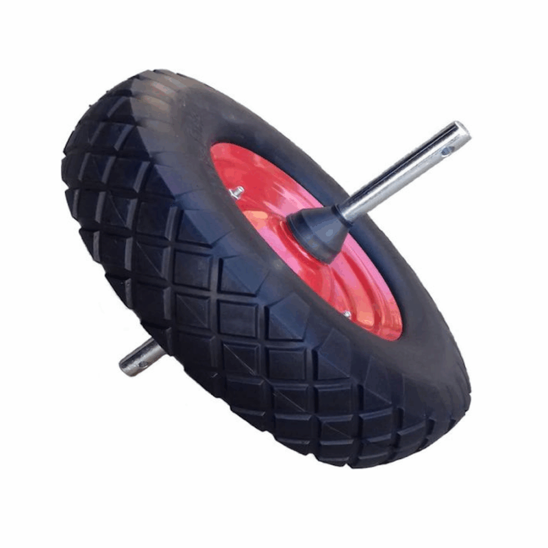 Ρόδα καροτσιού αφρού συμπαγής 400-8 με άξονα